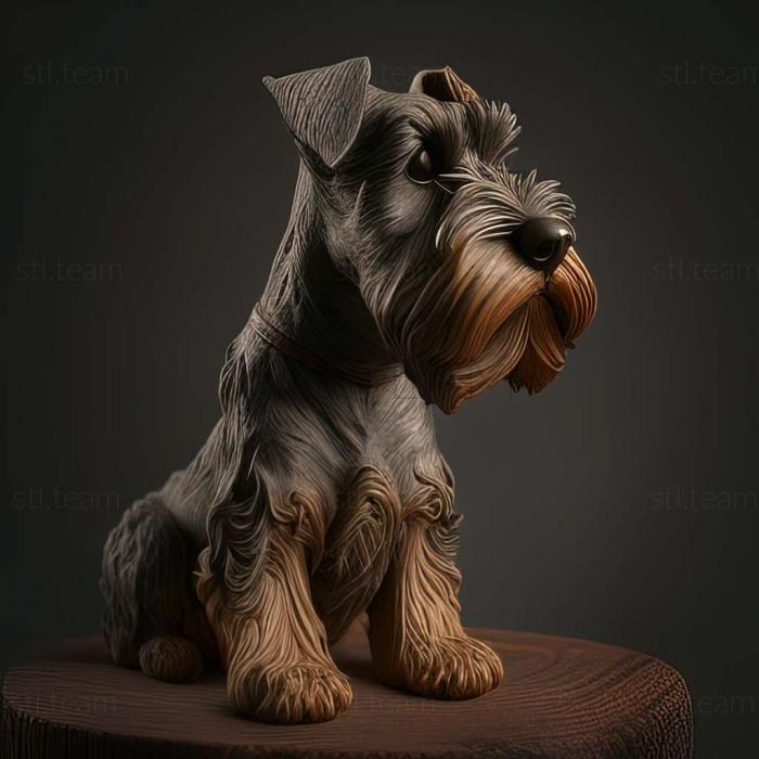 3D model Zwergschnauzer dog (STL)